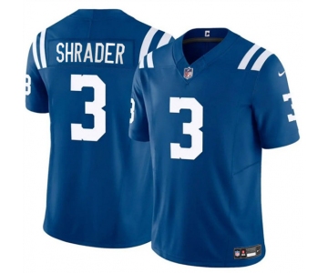 Men's Indianapolis Colts #3 Spencer Shrader Blue 2025 F.U.S.E. Vapor Limited Football Stitched Jersey