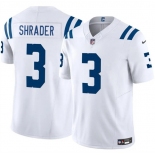 Men's Indianapolis Colts #3 Spencer Shrader White 2025 F.U.S.E. Vapor Limited Football Stitched Jersey Men's Indianapolis Colts #3 Spencer Shrader White 2025 F.U.S.E. Vapor Limited Football Stitched Jersey