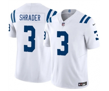 Men's Indianapolis Colts #3 Spencer Shrader White 2025 F.U.S.E. Vapor Limited Football Stitched Jersey