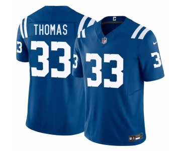 Men's Indianapolis Colts #33 Juanyeh Thomas Blue 2026 F.U.S.E. Vapor Limited Football Stitched Jersey