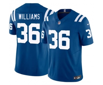 Men's Indianapolis Colts #36 Roydell Williams Blue 2026 F.U.S.E. Vapor Limited Football Stitched Jersey