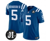 Men's Indianapolis Colts #5 Anthony Richardson Blue 2025 F.U.S.E. Jim Irsay Patch Vapor Limited Football Stitched Jersey Men's Indianapolis Colts #5 Anthony Richardson Blue 2025 F.U.S.E. Jim Irsay Patch Vapor Limited Football Stitched Jersey