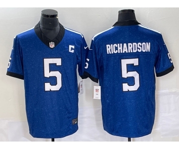 Men's Indianapolis Colts #5 Anthony Richardson Royal 2023 FUSE Indiana Nights Limited Stitched Jersey
