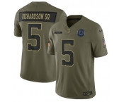 Men's Indianapolis Colts #5 Anthony Richardson Sr. Olive 2025 Salute to Service Limited Football Stitched Jersey