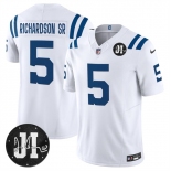 Men's Indianapolis Colts #5 Anthony Richardson White 2025 F.U.S.E. Jim Irsay Patch Vapor Limited Football Stitched Jersey Men's Indianapolis Colts #5 Anthony Richardson White 2025 F.U.S.E. Jim Irsay Patch Vapor Limited Football Stitched Jersey