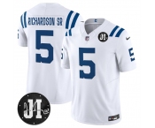 Men's Indianapolis Colts #5 Anthony Richardson White 2025 F.U.S.E. Jim Irsay Patch Vapor Limited Football Stitched Jersey Men's Indianapolis Colts #5 Anthony Richardson White 2025 F.U.S.E. Jim Irsay Patch Vapor Limited Football Stitched Jersey