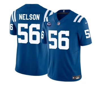 Men's Indianapolis Colts #56 Quenton Nelson Blue 2024 F.U.S.E. With 4-Star C Patch Vapor Limited Stitched Football Jersey