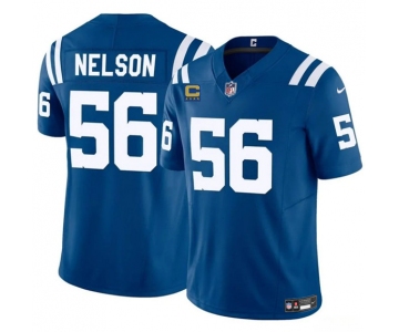 Men's Indianapolis Colts #56 Quenton Nelson Blue 2025 F.U.S.E. With 4-Star C Patch Vapor Limited Football Stitched Jersey