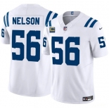 Men's Indianapolis Colts #56 Quenton Nelson White 2025 F.U.S.E. With 4-Star C Patch Vapor Limited Football Stitched Jersey