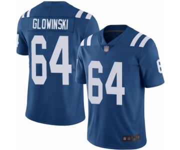 Men's Indianapolis Colts #64 Mark Glowinski Royal Blue Team Color Vapor Untouchable Limited Player Football Jersey