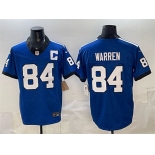 Men's Indianapolis Colts #84 Tyler Warren Blue 2025 F.U.S.E. Throwback Vapor Limited Football Stitched Jersey