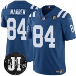Men's Indianapolis Colts #84 Tyler Warren Blue Jim Irsay Patch Vapor Limited Football Stitched Jersey Men's Indianapolis Colts #84 Tyler Warren Blue Jim Irsay Patch Vapor Limited Football Stitched Jersey