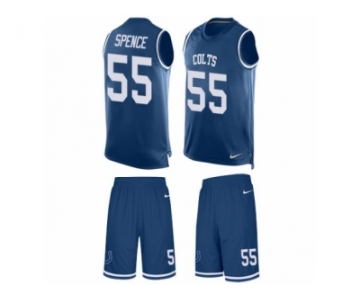 Men's Nike Indianapolis Colts #55 Sean Spence Limited Royal Blue Tank Top Suit NFL Jersey