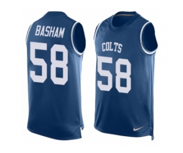 Men's Nike Indianapolis Colts #58 Tarell Basham Limited Royal Blue Player Name & Number Tank Top NFL Jersey