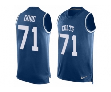 Men's Nike Indianapolis Colts #71 Denzelle Good Limited Royal Blue Player Name & Number Tank Top NFL Jersey