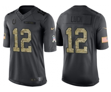 Nike Indianapolis Colts #12 Andrew Luck Men's Stitched Black NFL Salute to Service Limited Jerseys
