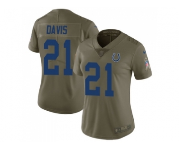 Women Nike Indianapolis Colts #21 Vontae Davis Olive Stitched NFL Limited 2017 Salute to Service Jersey