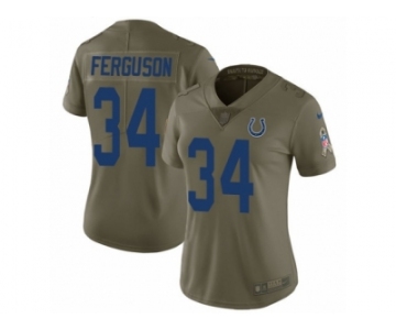 Women Nike Indianapolis Colts #34 Josh Ferguson Limited Olive 2017 Salute to Service NFL Jersey