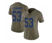 Women Nike Indianapolis Colts #53 Darius Leonard Olive Stitched NFL Limited 2017 Salute to Service Jersey