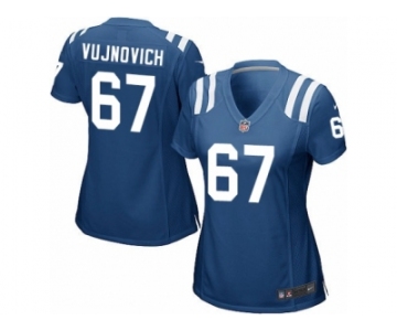 Women Nike Indianapolis Colts #67 Jeremy Vujnovich Game Royal Blue Team Color NFL Jersey