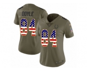 Women Nike Indianapolis Colts #84 Jack Doyle Limited Olive USA Flag 2017 Salute to Service NFL Jersey
