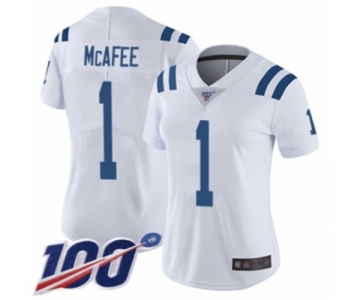 Women's Indianapolis Colts #1 Pat McAfee White Vapor Untouchable Limited Player 100th Season Football Jersey