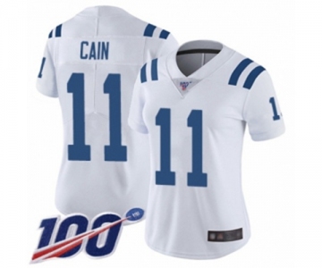 Women's Indianapolis Colts #11 Deon Cain White Vapor Untouchable Limited Player 100th Season Football Jersey