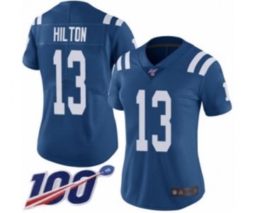 Women's Indianapolis Colts #13 T.Y. Hilton Royal Blue Team Color Vapor Untouchable Limited Player 100th Season Football Jersey
