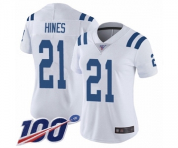 Women's Indianapolis Colts #21 Nyheim Hines White Vapor Untouchable Limited Player 100th Season Football Jersey