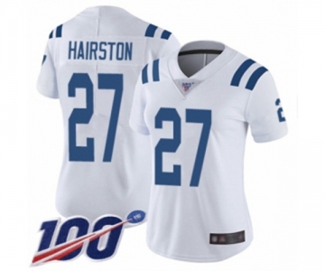 Women's Indianapolis Colts #27 Nate Hairston White Vapor Untouchable Limited Player 100th Season Football Jersey