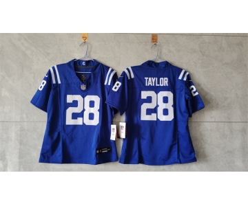 Women's Indianapolis Colts #28 Jonathan Taylor Blue 2024 F.U.S.E. Vapor Stitched Jersey