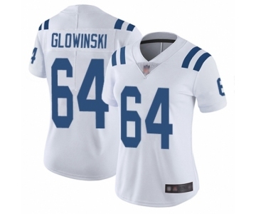 Women's Indianapolis Colts #64 Mark Glowinski White Vapor Untouchable Limited Player Football Jersey