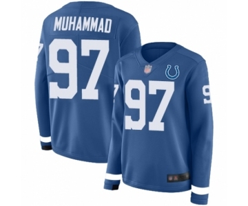 Women's Indianapolis Colts #97 Al-Quadin Muhammad Limited Blue Therma Long Sleeve Football Jersey