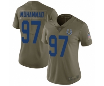 Women's Indianapolis Colts #97 Al-Quadin Muhammad Limited Olive 2017 Salute to Service Football Jersey