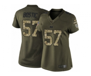 Women's Nike Indianapolis Colts #57 Jon Bostic Limited Green Salute to Service NFL Jersey