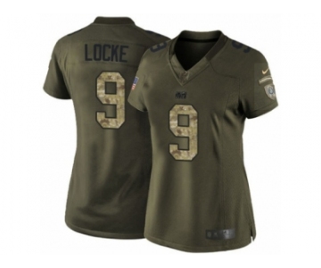 Women's Nike Indianapolis Colts #9 Jeff Locke Limited Green Salute to Service NFL Jersey