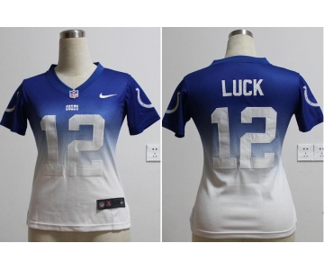 nike women nfl jerseys indianapolis colts #12 luck blue-white-2[nike drift fashion][second version]