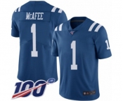Youth Indianapolis Colts #1 Pat McAfee Limited Royal Blue Rush Vapor Untouchable 100th Season Football Jersey