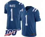 Youth Indianapolis Colts #1 Pat McAfee Royal Blue Team Color Vapor Untouchable Limited Player 100th Season Football Jersey