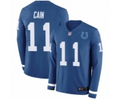 Youth Indianapolis Colts #11 Deon Cain Limited Blue Therma Long Sleeve Football Jersey