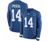 Youth Indianapolis Colts #14 Zach Pascal Limited Blue Therma Long Sleeve Football Jersey