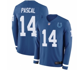 Youth Indianapolis Colts #14 Zach Pascal Limited Blue Therma Long Sleeve Football Jersey