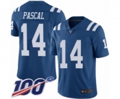 Youth Indianapolis Colts #14 Zach Pascal Limited Royal Blue Rush Vapor Untouchable 100th Season Football Jersey