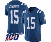 Youth Indianapolis Colts #15 Parris Campbell Limited Royal Blue Rush Vapor Untouchable 100th Season Football Jersey