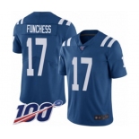 Youth Indianapolis Colts #17 Devin Funchess Royal Blue Team Color Vapor Untouchable Limited Player 100th Season Football Jersey