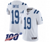 Youth Indianapolis Colts #19 Johnny Unitas White Vapor Untouchable Limited Player 100th Season Football Jersey