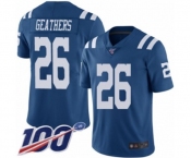 Youth Indianapolis Colts #26 Clayton Geathers Limited Royal Blue Rush Vapor Untouchable 100th Season Football Jersey