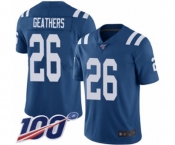 Youth Indianapolis Colts #26 Clayton Geathers Royal Blue Team Color Vapor Untouchable Limited Player 100th Season Football Jersey