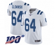 Youth Indianapolis Colts #64 Mark Glowinski White Vapor Untouchable Limited Player 100th Season Football Jersey