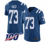 Youth Indianapolis Colts #73 Joe Haeg Limited Royal Blue Rush Vapor Untouchable 100th Season Football Jersey
